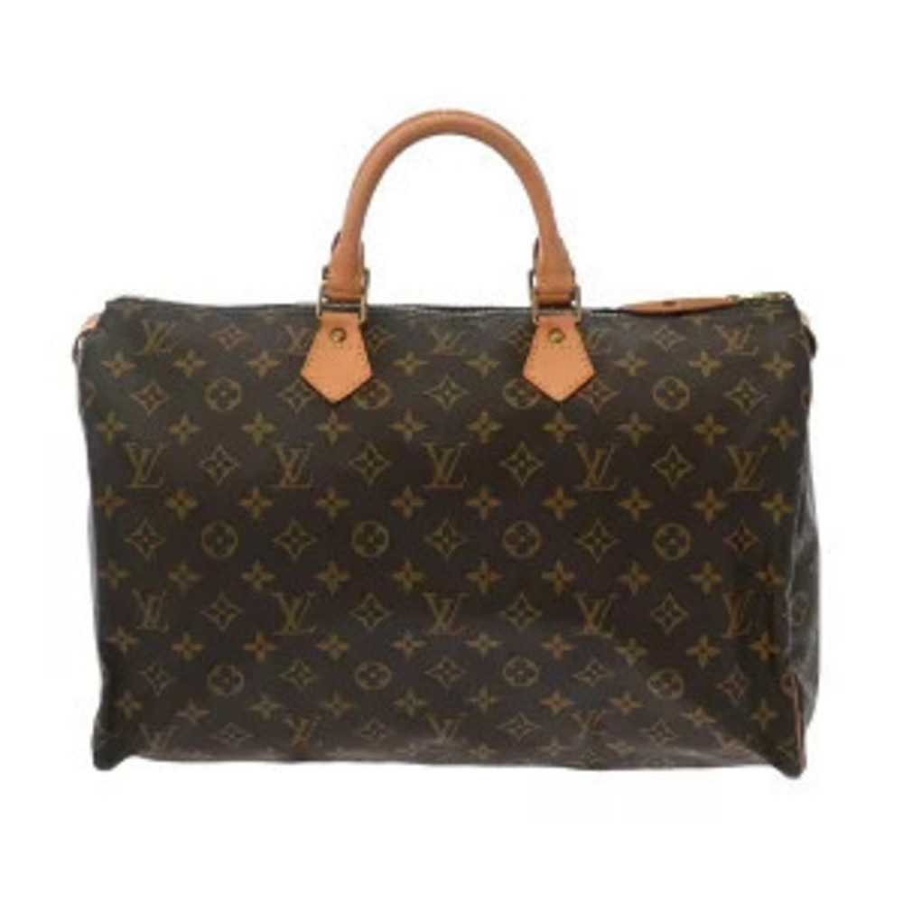 Louis Vuitton Monogram Speedy Canvas Top Handle Bag Brown